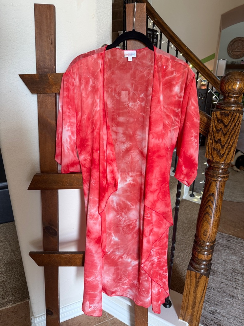 LuLaRoe Red Tie-Dye Swim Coverup